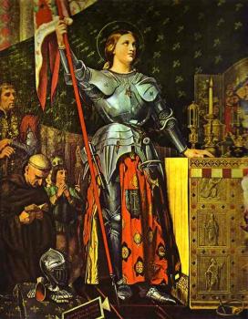 讓 奧古斯特 多米尼尅 安格爾 Joan of Arc on Corronation of Charles VII in the Cathedral of Reim